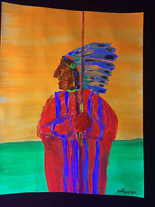 225x300 Original Art Indian Native American Modern Contempory Pop - Southwest Painting