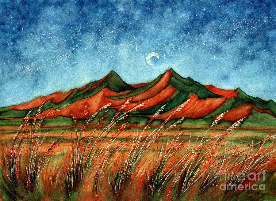 900x657 Dragoon Mountains Southwest Az Painting By Janine Riley - Southwest Painting