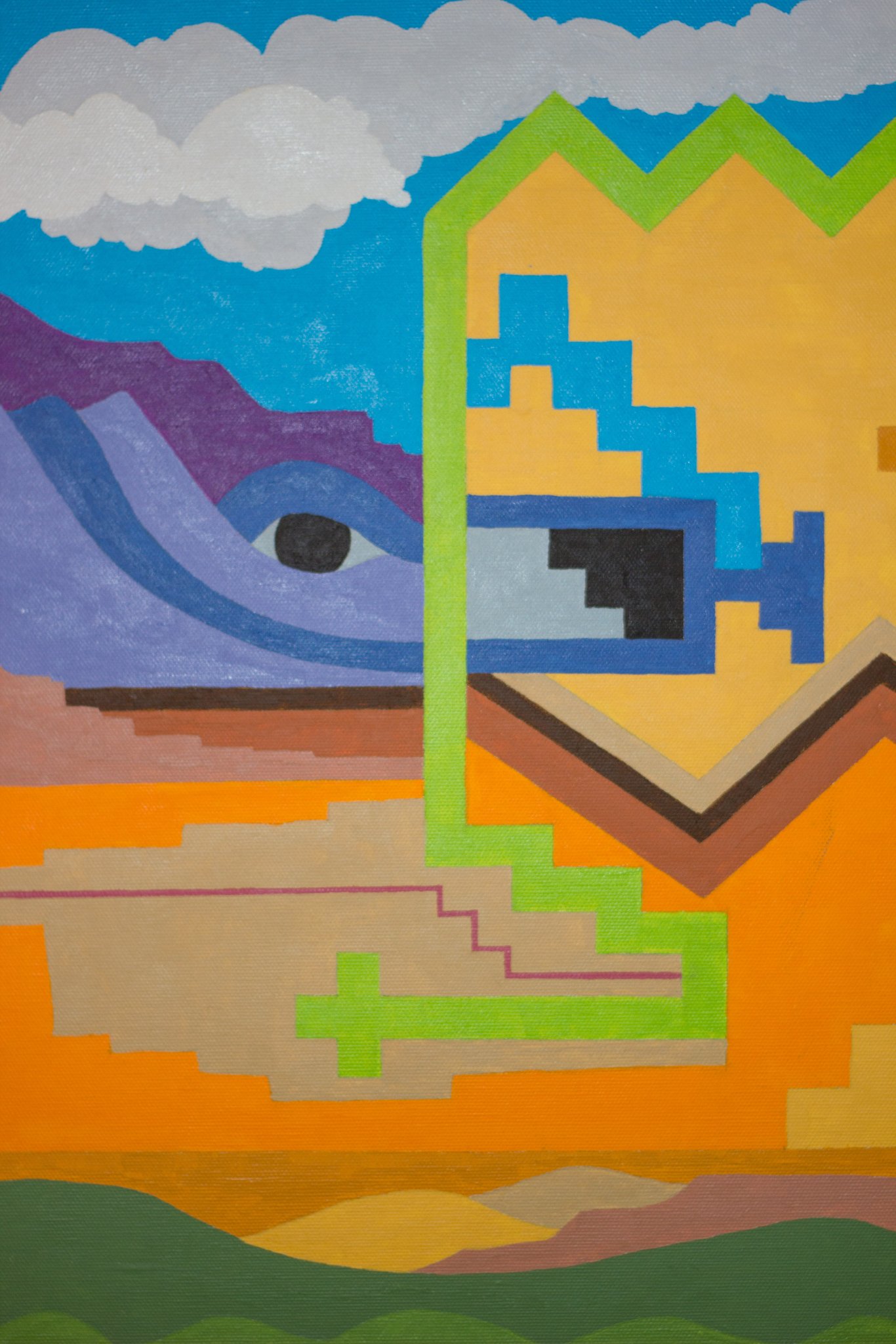 1366x2048 Graphic Southwest Painting Reclaimed Style Furniture + Art - Southwest Painting