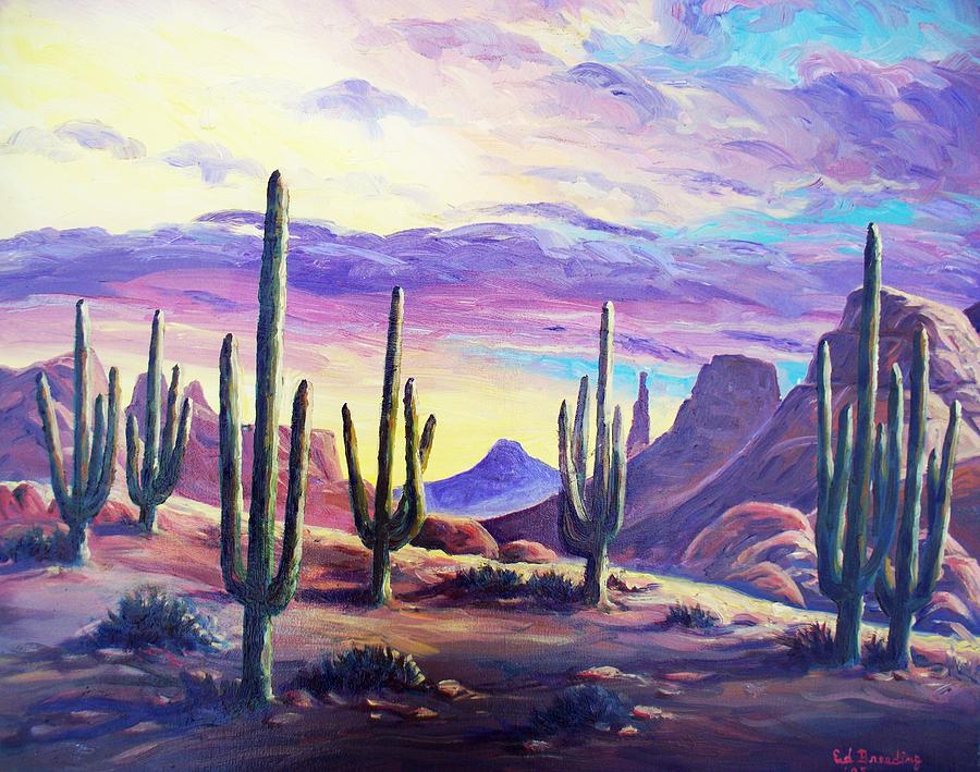 900x709 Southwestern Desert Painting By Ed Breeding - Southwestern Painting