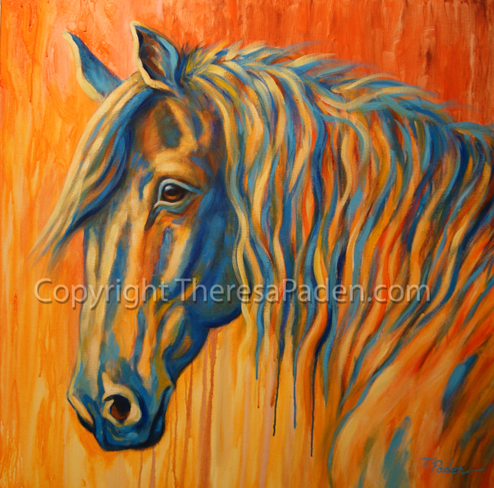 720x712 California Artwork Contemporary Southwestern Horse Painting By - Southwestern Painting