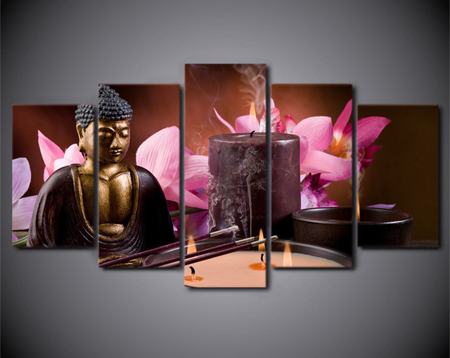 640x510 Hd Printed 5 Piece Canvas Art Buddha Wall Art Frame Spa Painting - Spa Painting