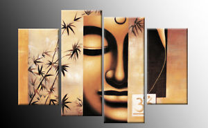 300x185 Large Buddha Painting Canvas Picture Split Multi Four Panel Spa - Spa Painting