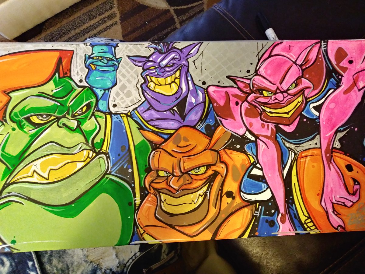 1200x900 Young Wise On Twitter Painted This Dope Canvas Of The Spacejam - Space Jam Painting