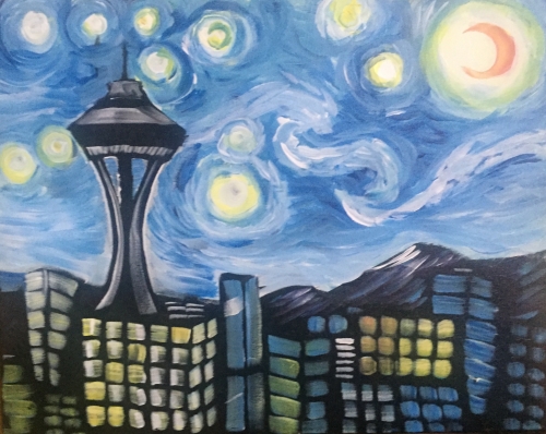 500x398 The Harmon Tap Room 04122016 Paint Nite Event - Space Needle Painting