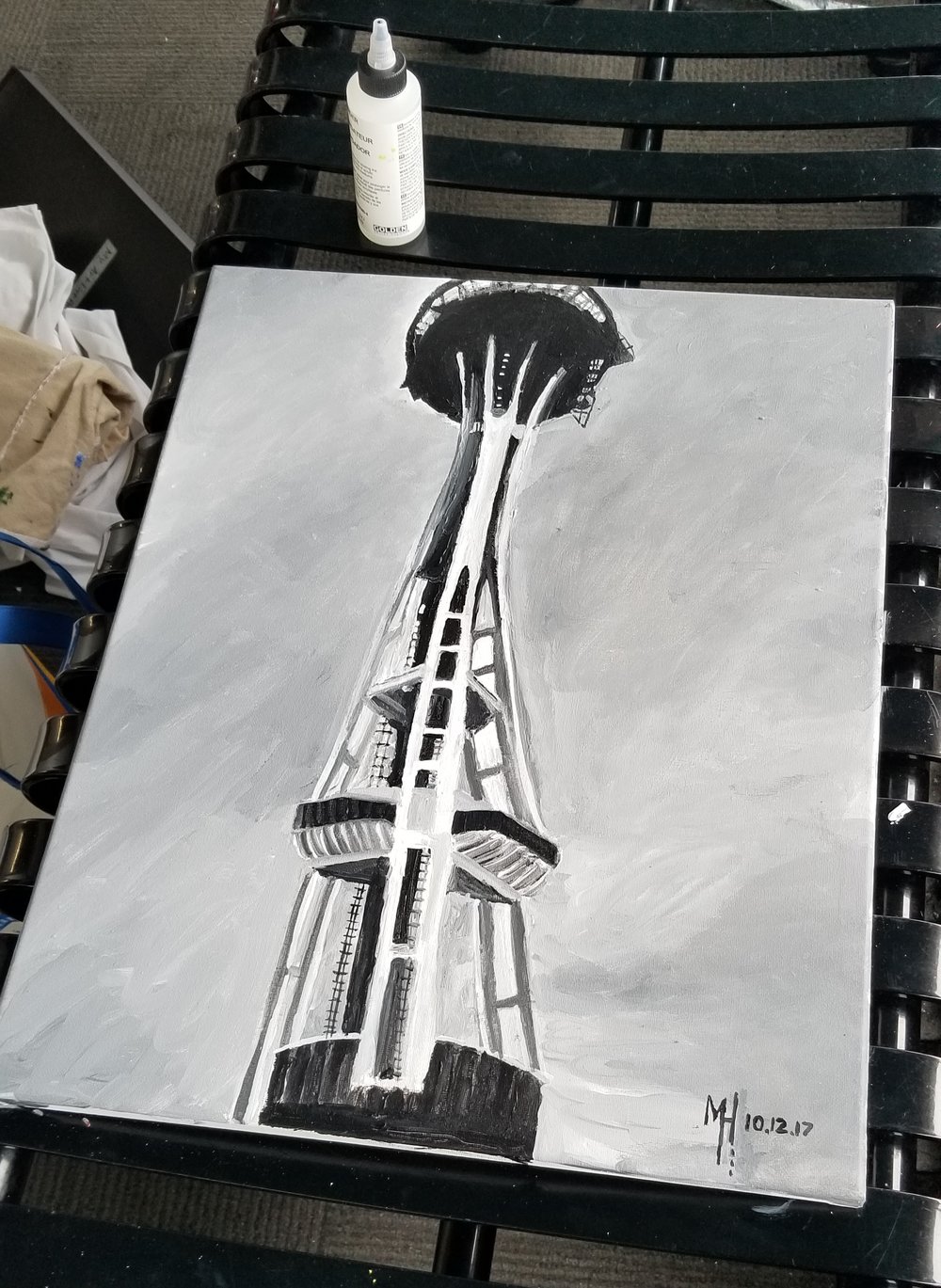 1000x1369 The Seattle, Wa Art Show This Past Weekend! Goodeye Visual Art - Space Needle Painting