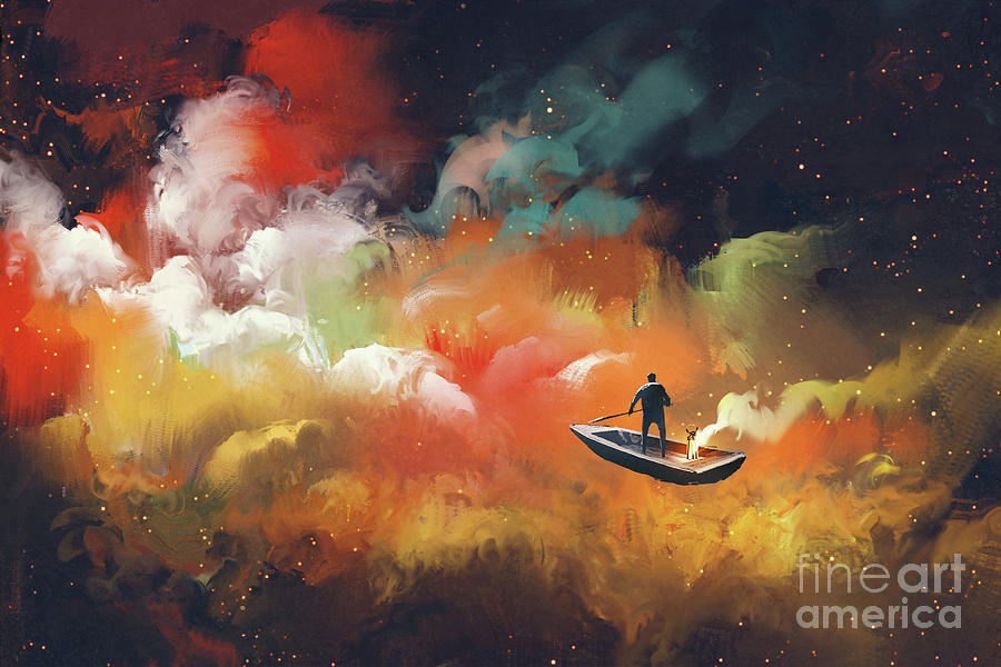 900x600 Journey To Outer Space Painting By Tithi Luadthong - Space Painting