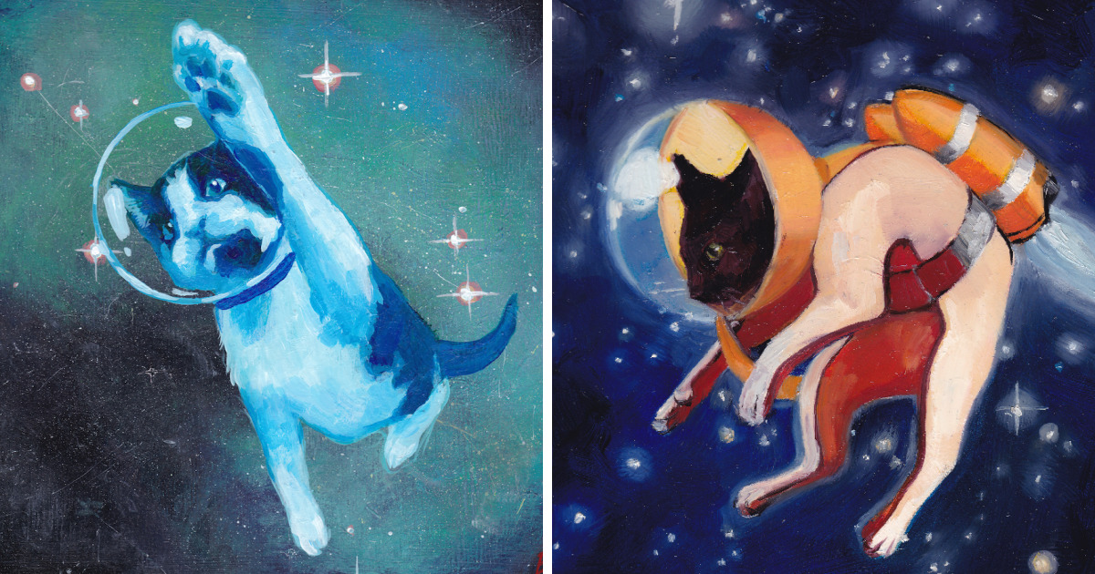 1200x630 When I Get Tired Of Making Serious Art I Paint Cats In Space - Space Painting