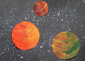 300x214 Paper Crafts For Children Search Results Space Scene - Space Painting For Kids