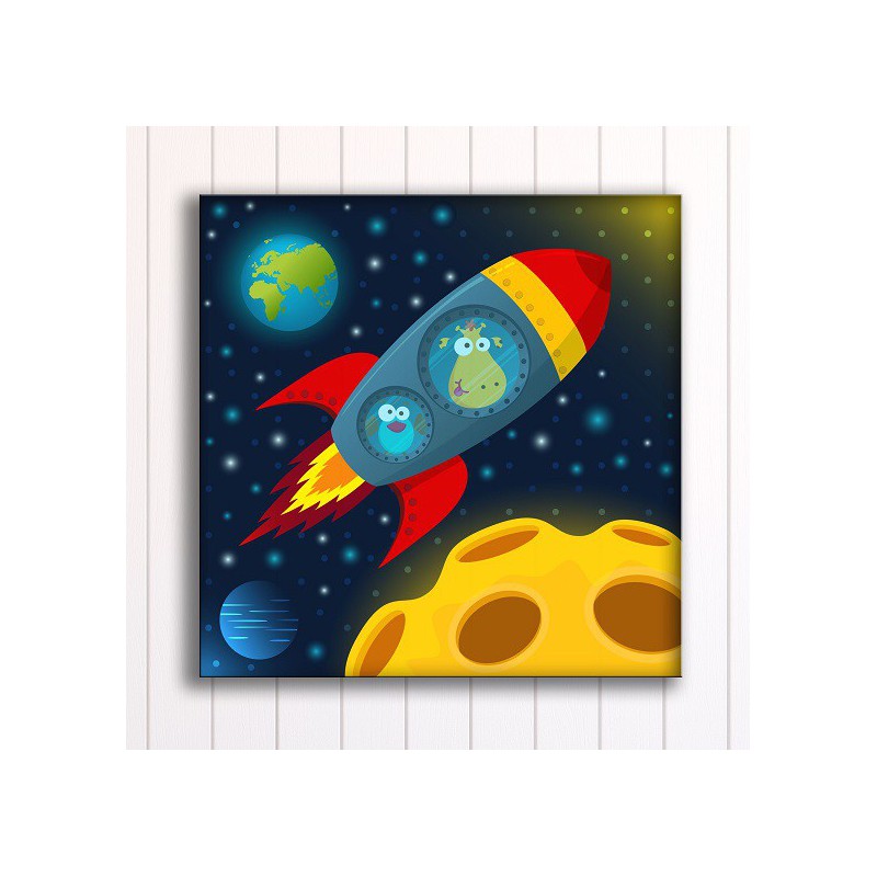800x800 Rocket In Space Painting, Kids Painting - Space Painting For Kids