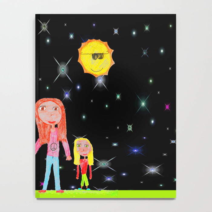700x700 Space Hippie Girls Kids Painting Notebook By Azima Society6 - Space Painting For Kids