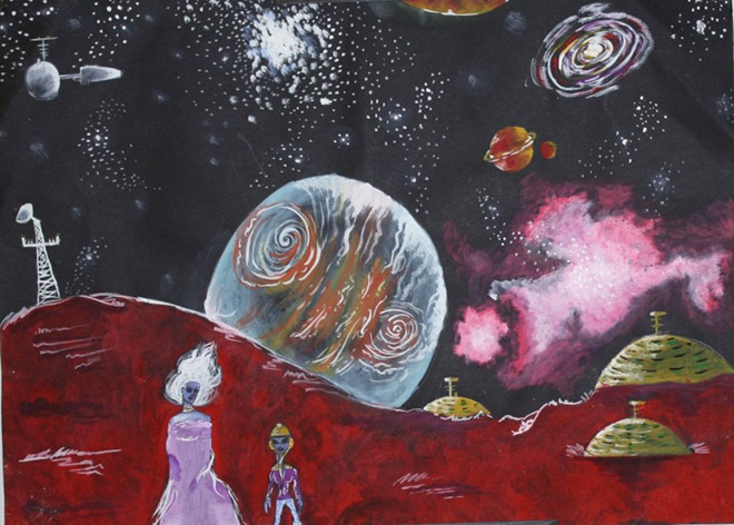 660x472 What Space Looks Like To Kids - Space Painting For Kids