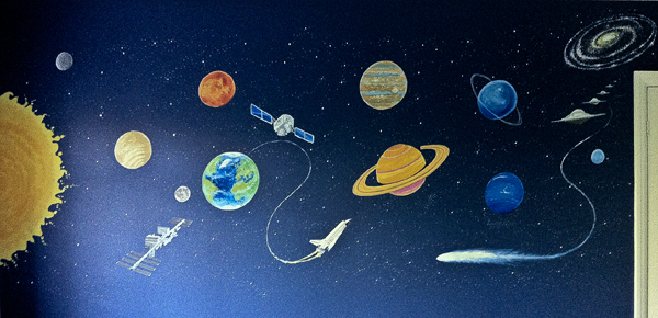 600x290 Childrens Murals London, Wall Paintings For Childrens Bedrooms - Space Painting For Kids
