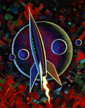 171x216 Peter Thorpe Design And Illustration - Space Rocket Painting