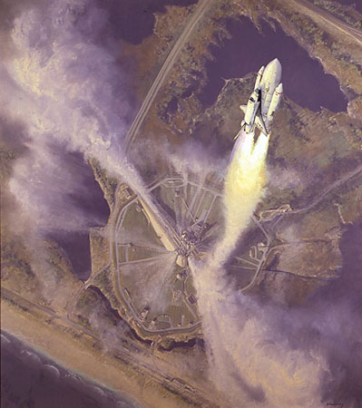 399x450 Space Shuttle Painting Seen On Ncis - Space Shuttle Painting