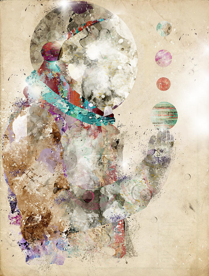 682x900 Spaceman Painting By Bleu Bri - Spaceman Painting