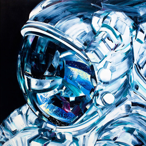 500x499 Art Painting Space Science Oil Painting Space Art Spaceman - Spaceman Painting