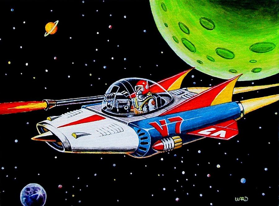 900x666 V7 Spaceship Painting By George Bryan Ward - Spaceship Painting