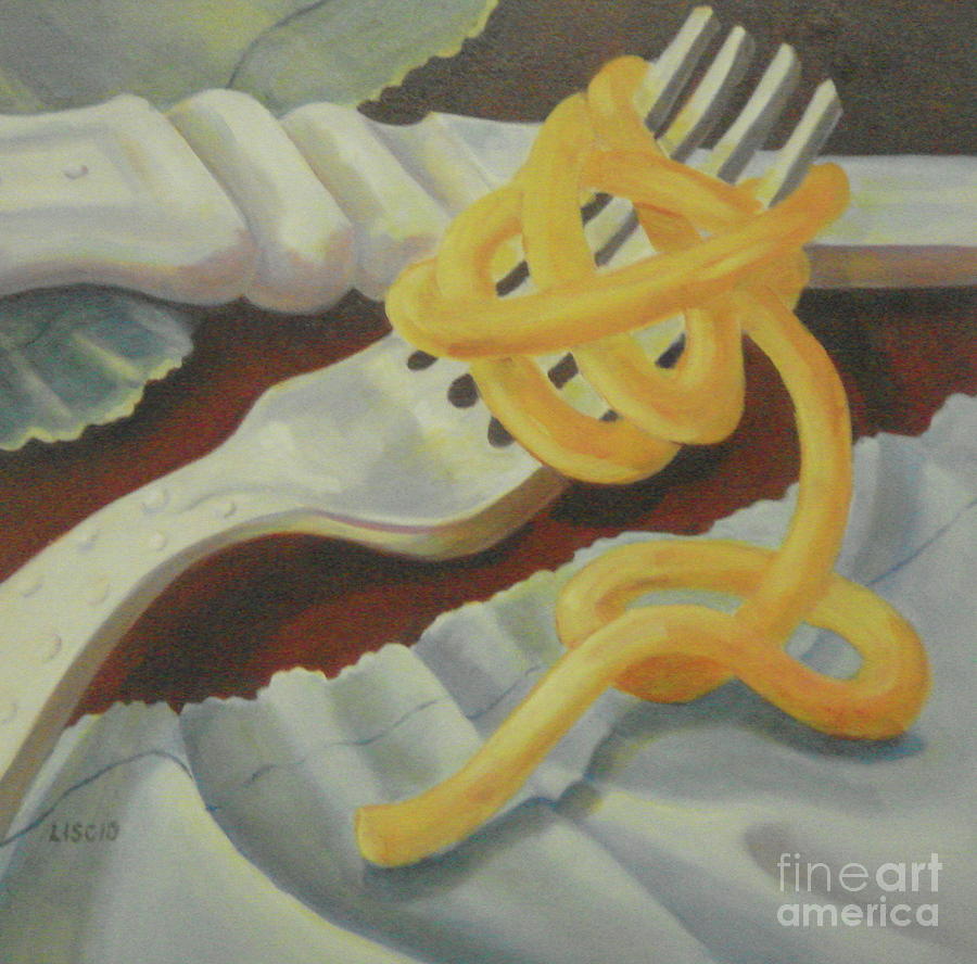 900x888 Spaghetti Bender Painting By Mary Ann Liscio - Spaghetti Painting