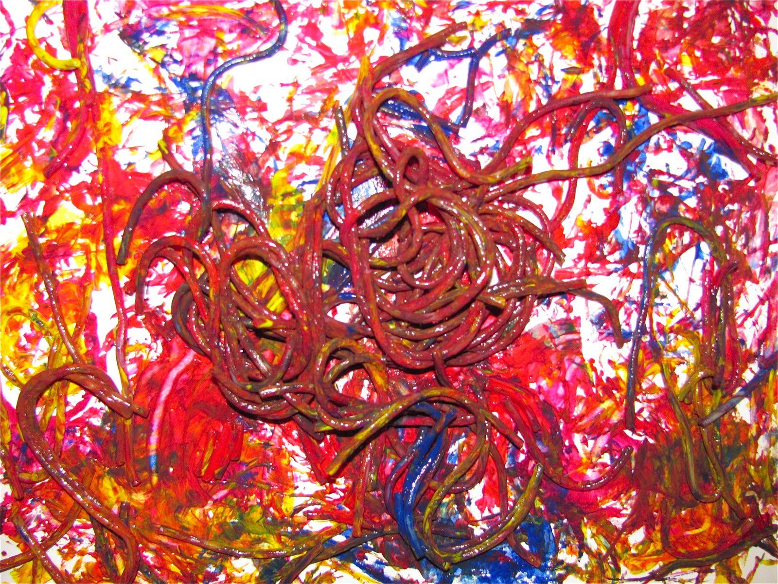 1600x1200 Spaghetti Worm Painting. Spring Activities, Kids - Spaghetti Painting