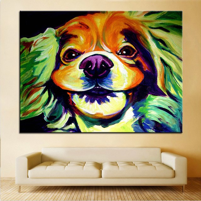 640x640 Large Size Print Oil Painting Cocker Spaniel Wall Painting Home - Spaniel Painting