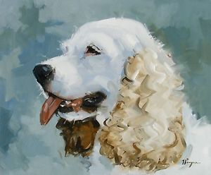 300x248 Original Oil Painting - Spaniel Painting