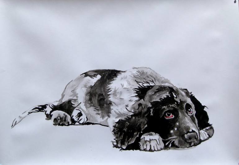 770x533 Saatchi Art Cocker Spaniel Painting By Soso Kumsiashvili - Spaniel Painting