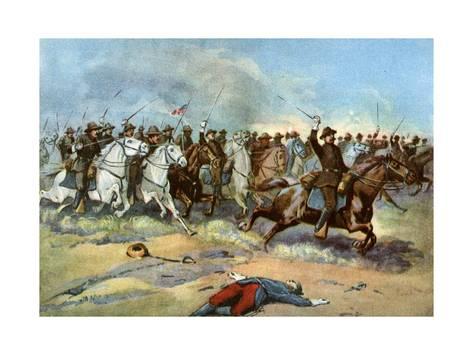 473x355 Cavalry Charge By Us Regulars, Spanish American War, 1898 Giclee - Spanish American War Painting