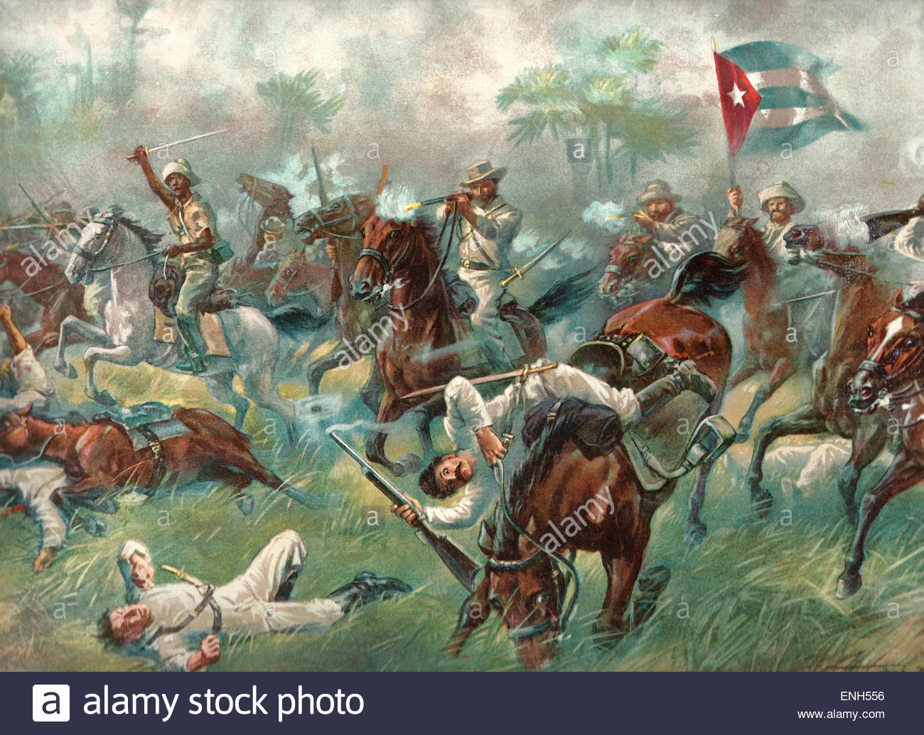 1300x1035 The Battle Of Desmayo During The Spanish American War, 1898 - Spanish American War Painting