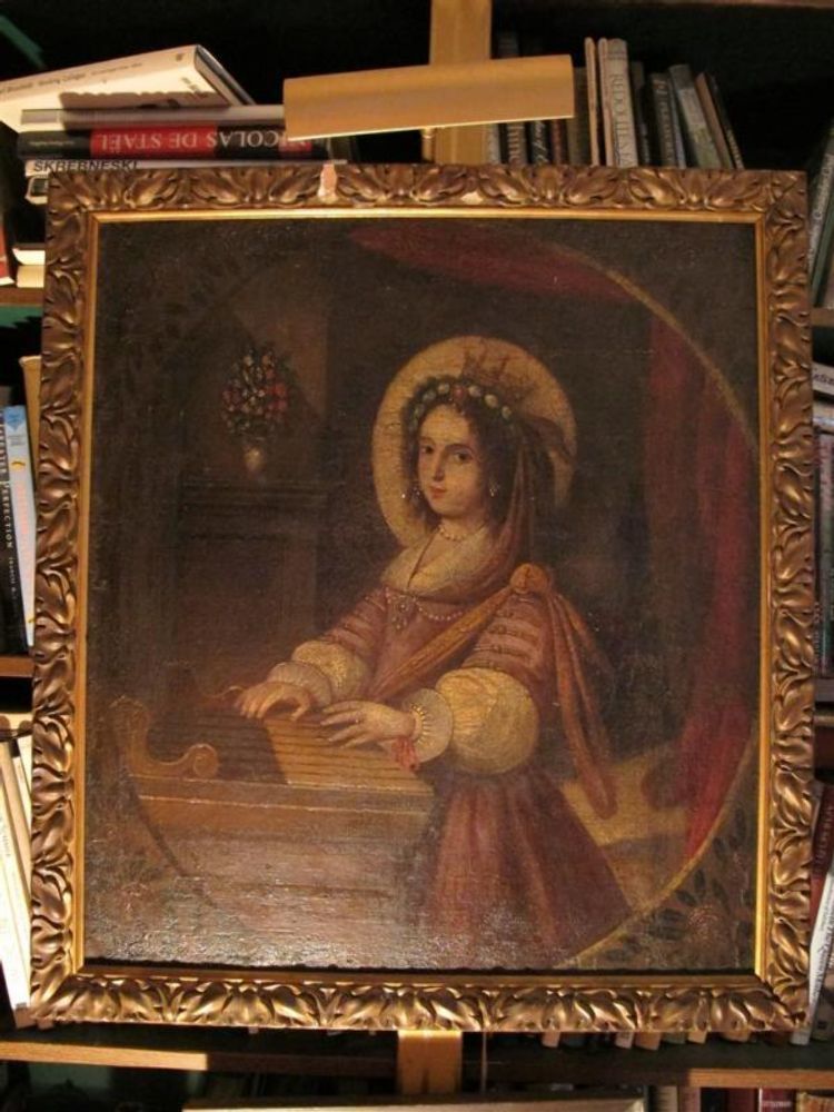 750x1000 Spanish Colonial Painting Of A Saint - Spanish Colonial Painting