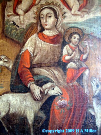 400x534 Spanish Colonial Painting Of Mary And Christ ~ 17th Century - Spanish Colonial Painting