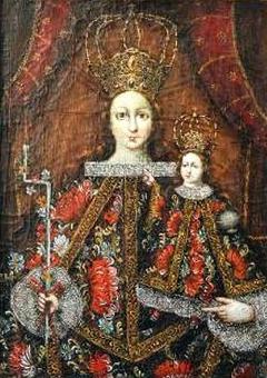 240x340 Antique Spanish Colonial Painting Of The Virgin Of Candelaria - Spanish Colonial Painting