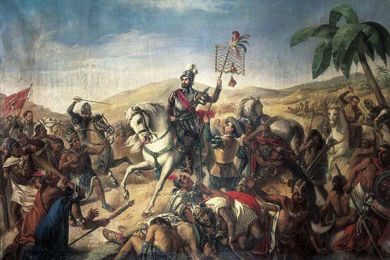 553x369 Spanish Timeline - Spanish Conquistador Painting