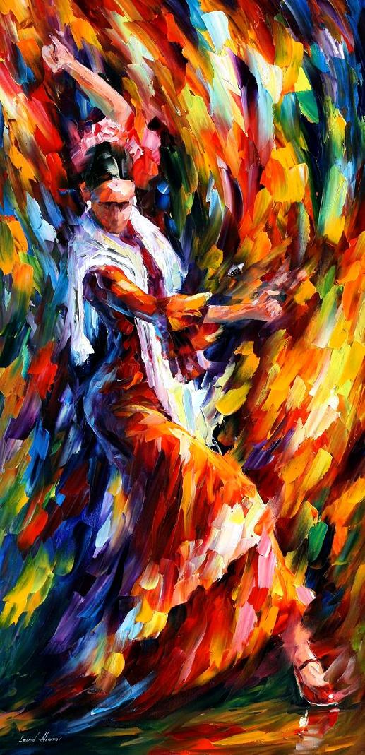 517x1069 Flamenco Dancer Palette Knife Oil Painting On Canvas By Leonid - Spanish Dancer Painting