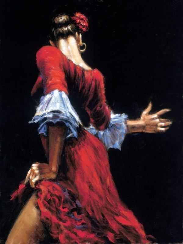 600x800 Fabian Perez Flamenco Dancer Ii Painting Flamenco Dancers - Spanish Dancer Painting
