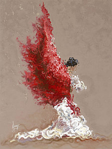 225x300 Flamenco Dancer Paintings Fine Art America - Spanish Flamenco Dancer Painting