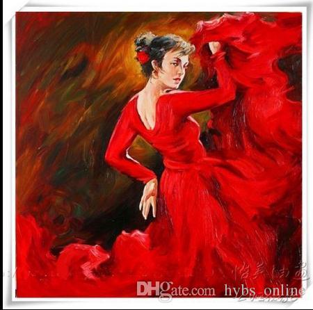 450x446 Framed Spanish Flamenco Dancer Latina,pure Hand Painted Modern - Spanish Flamenco Dancer Painting