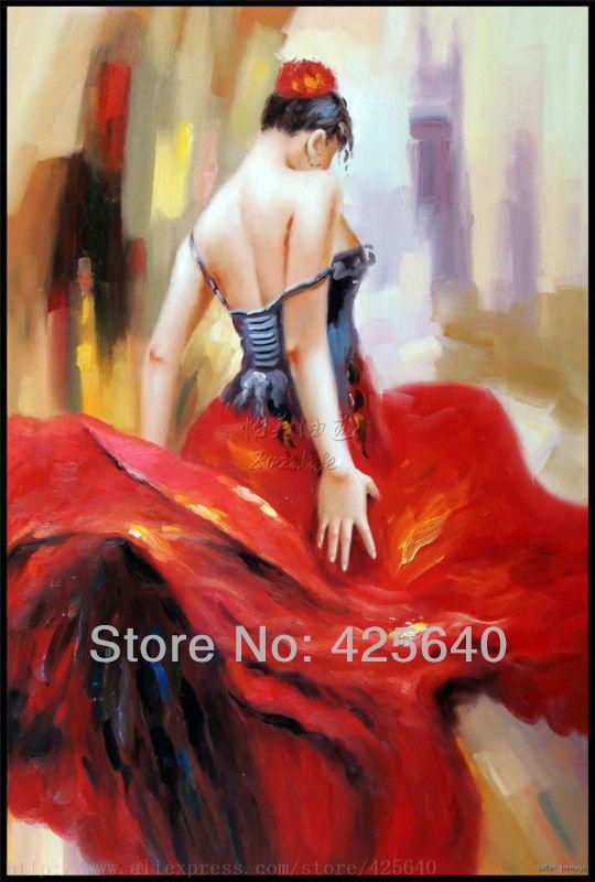 540x800 2018 Spanish Flamenco Dancer Painting Latina Woman Oil Painting - Spanish Flamenco Dancer Painting