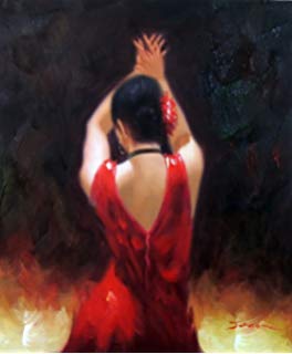 264x320 100% Hand Painted Flamenco Dancer Spanish Gypsy Bright - Spanish Flamenco Dancer Painting