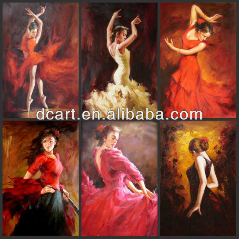 800x800 Best Spanish Flamenco Dancer Oil Painting - Spanish Flamenco Dancer Painting