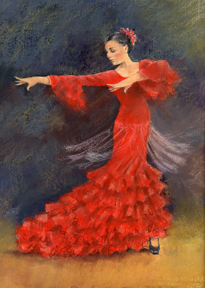 403x567 Flamenco Dancer Paintings And Illustrations - Spanish Flamenco Dancer Painting