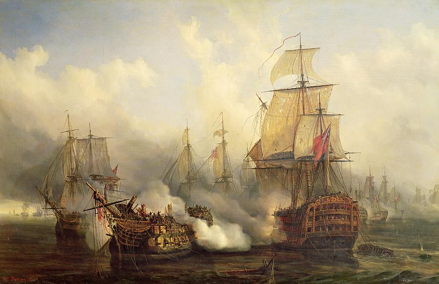 900x583 The Redoutable At Trafalgar Painting By Auguste Etienne Francois Mayer - Spanish Galleon Painting