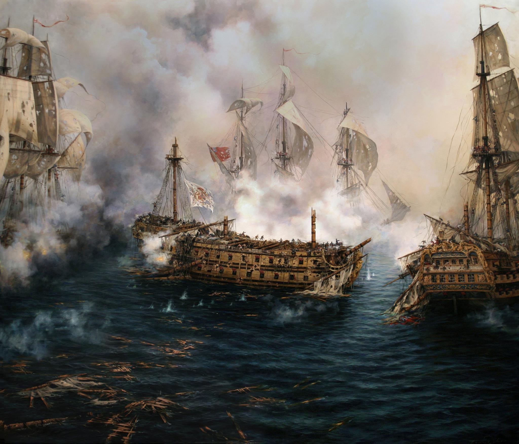 2048x1753 Art] The Last Battle Of El Glorioso (Glorious) Painting - Spanish Galleon Painting