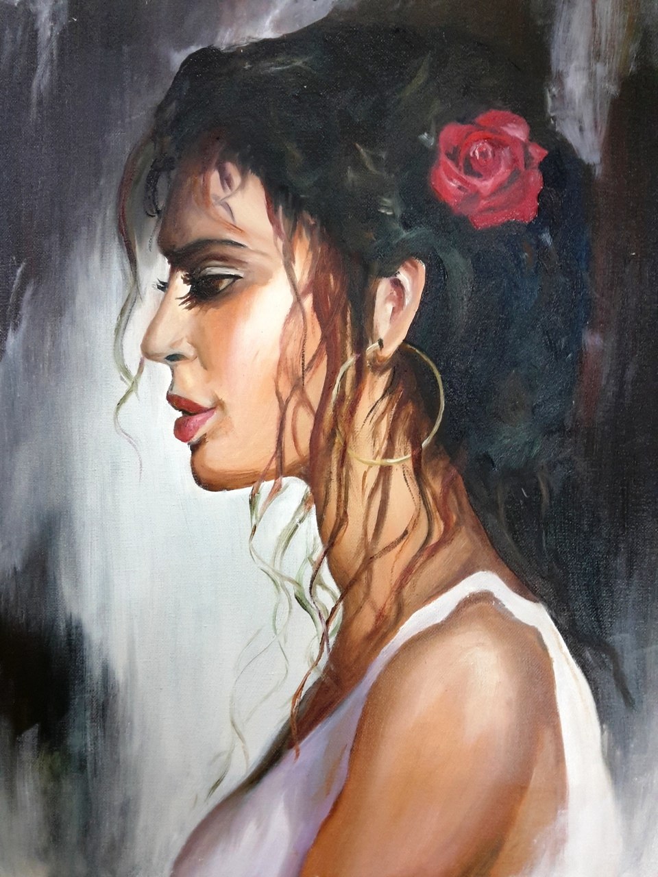 960x1280 Buy The Spanish Woman Handmade Painting By Amaey Parekh. Code - Spanish Girl Painting