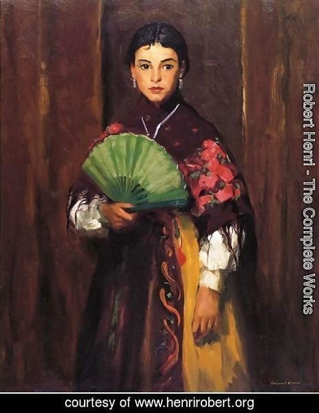 464x600 Robert Henri - Spanish Girl Painting