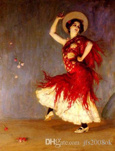 382x500 2018 Framed Spanish Girl Dancing The Paso Doble ,genuine High - Spanish Girl Painting