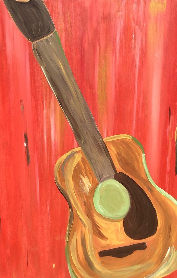 573x900 Spanish Guitar Painting By Karen Mosley - Spanish Guitar Painting