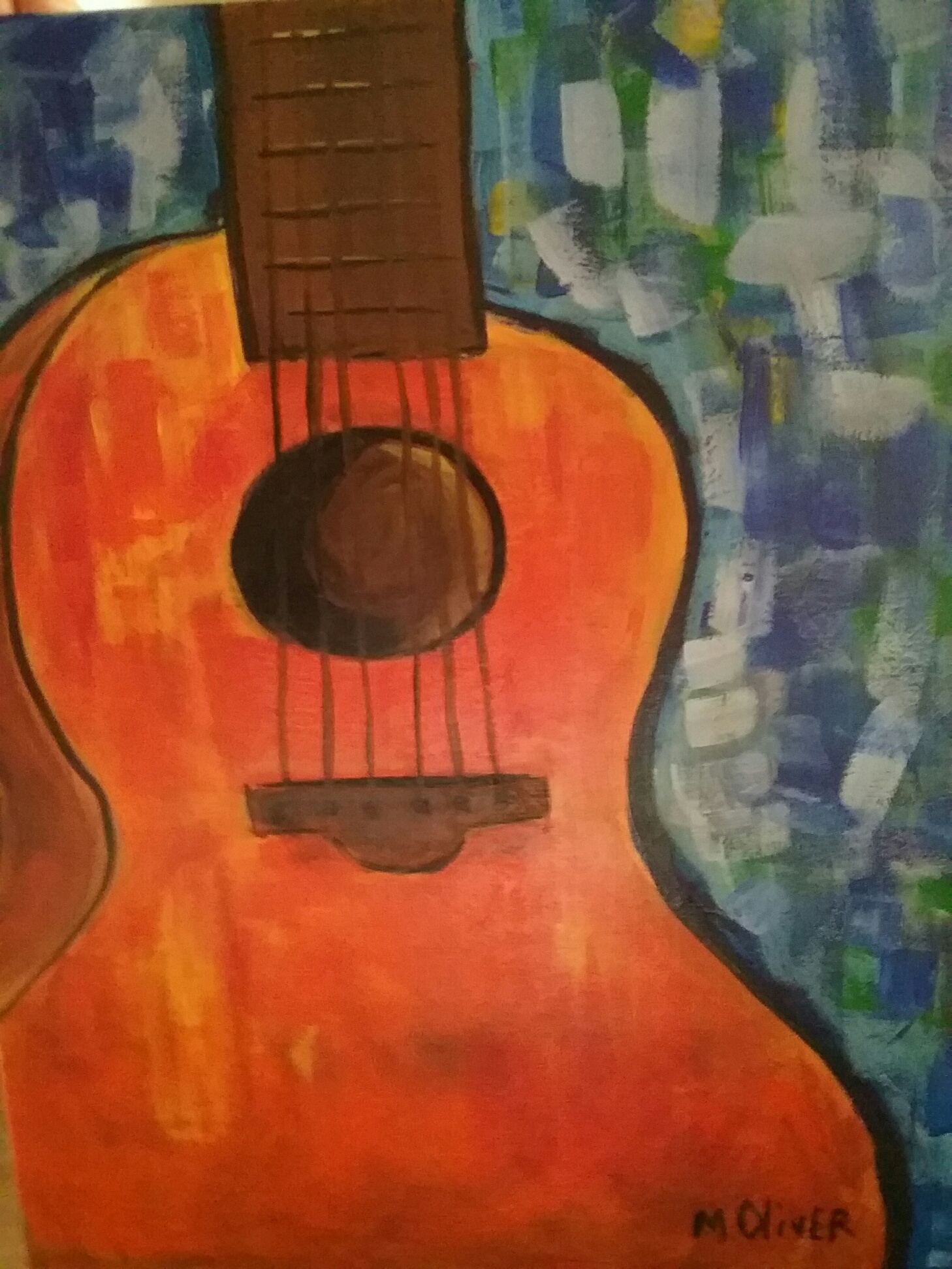 1458x1944 Art Bar Spanish Guitar With Mary Ann Oliver The Station - Spanish Guitar Painting