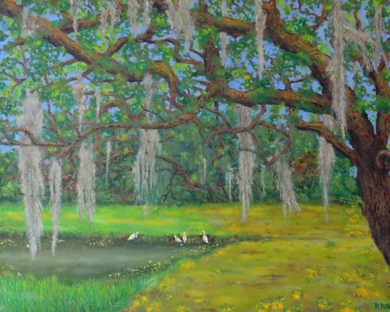 770x616 Saatchi Art Commission - Spanish Moss Painting