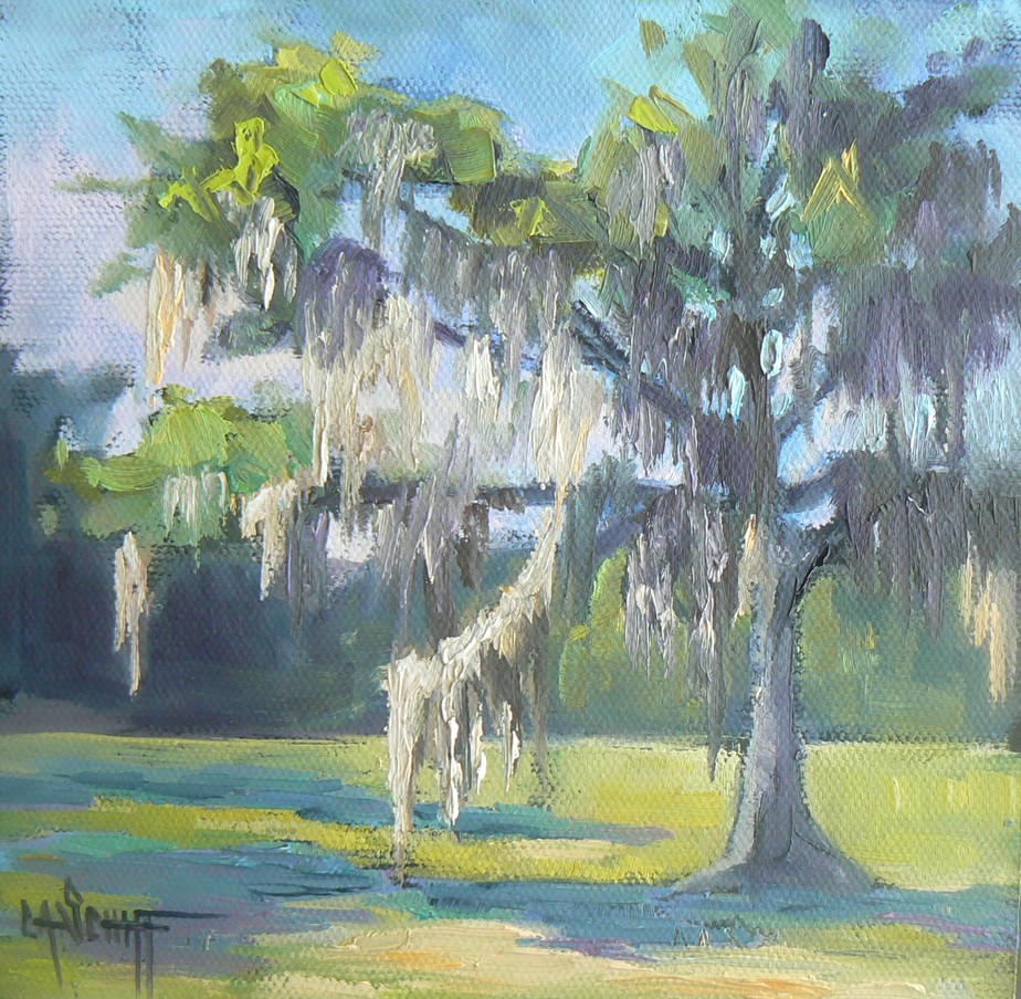 924x904 Carol Schiff Daily Paintingslandscapes Live Oak With Spanish - Spanish Moss Painting